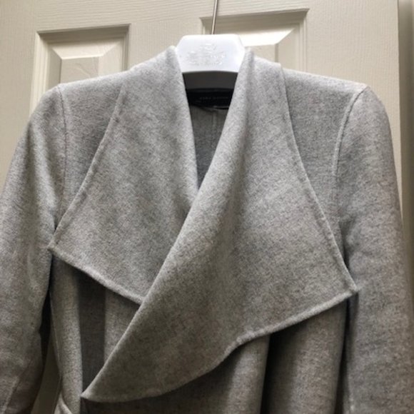 Zara Woman light gray double faced wrap coat - Picture 3 of 4